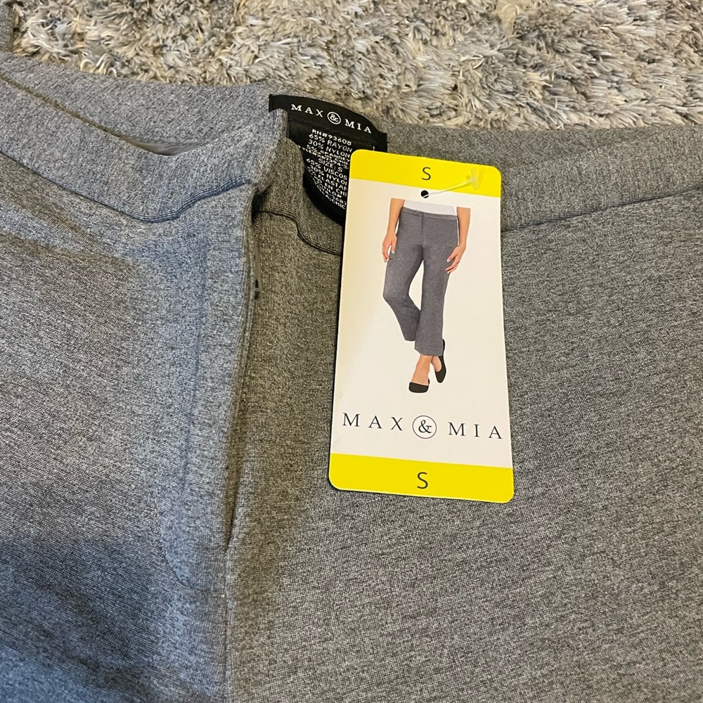 Max & Mia Slacks Womens  Flare Leg Trouser Dress Pant Office Comfort Capri